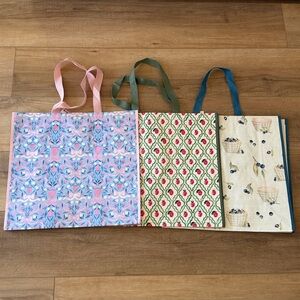 Berry print reusable tote bags